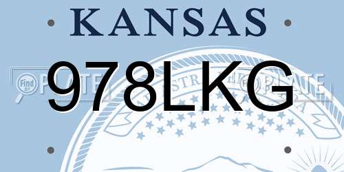 978LKG Kansas License Plate