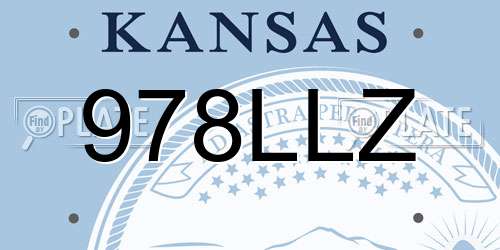 978LLZ Kansas License Plate