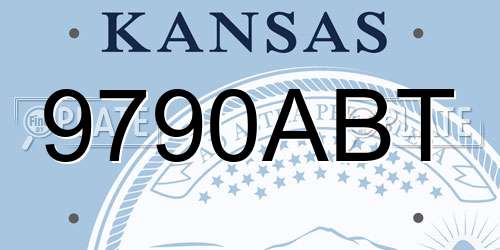 9790ABT Kansas License Plate