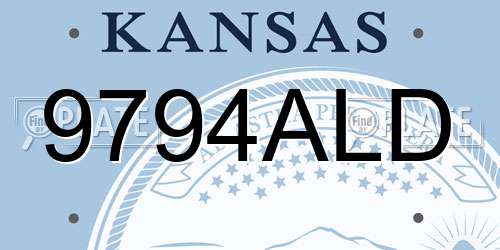 9794ALD Kansas License Plate