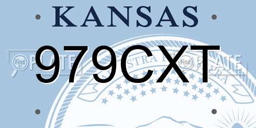 979CXT Kansas License Plate