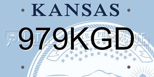 979KGD Kansas License Plate