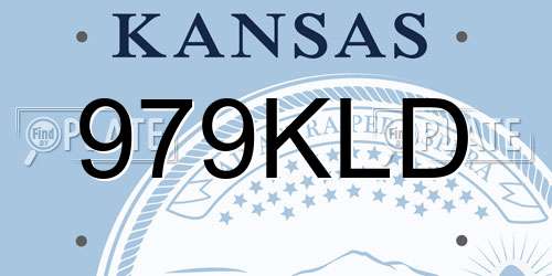 979KLD Kansas License Plate