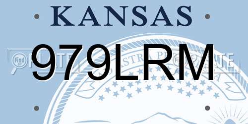 979LRM Kansas License Plate