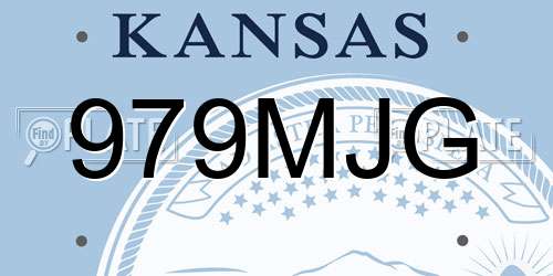 979MJG Kansas License Plate