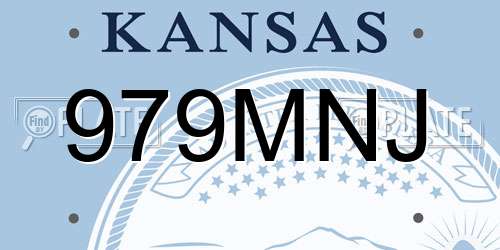 979MNJ Kansas License Plate