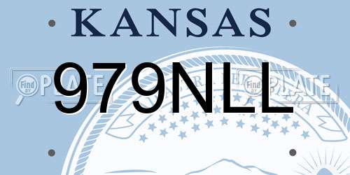 979NLL Kansas License Plate