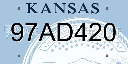 97AD420 Kansas License Plate