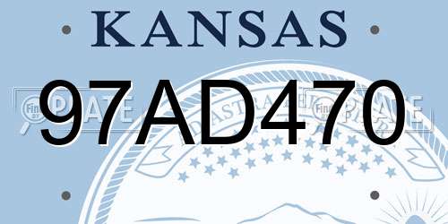 97AD470 Kansas License Plate