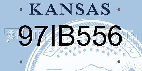 97IB556 Kansas License Plate
