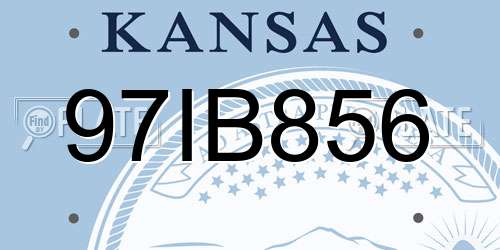 97IB856 Kansas License Plate
