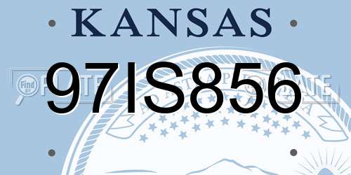 97IS856 Kansas License Plate