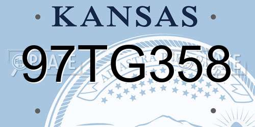97TG358 Kansas License Plate