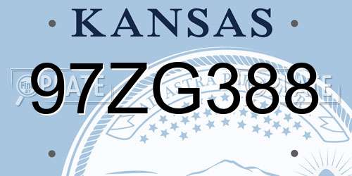 97ZG388 Kansas License Plate