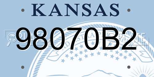 98070B2 Kansas License Plate