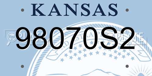 98070S2 Kansas License Plate