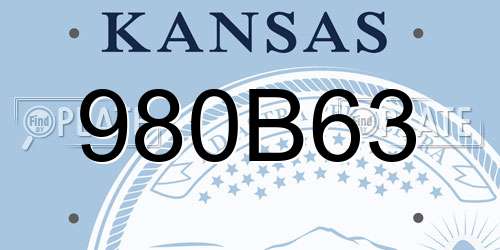 980B63 Kansas License Plate
