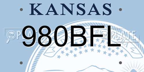 980BFL Kansas License Plate