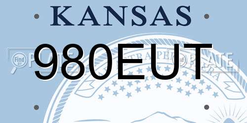 980EUT Kansas License Plate
