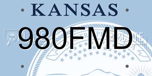 980FMD Kansas License Plate