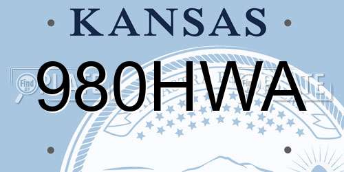 980HWA Kansas License Plate