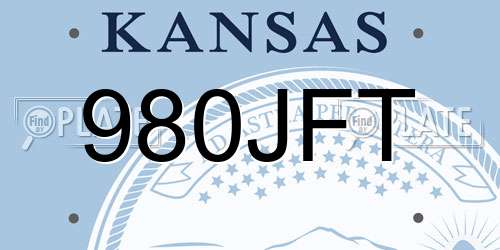 980JFT Kansas License Plate