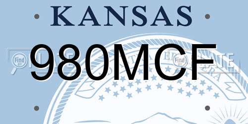 980MCF Kansas License Plate