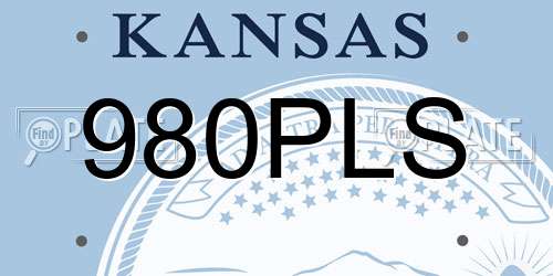 980PLS Kansas License Plate