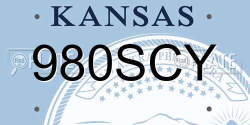 980SCY Kansas License Plate