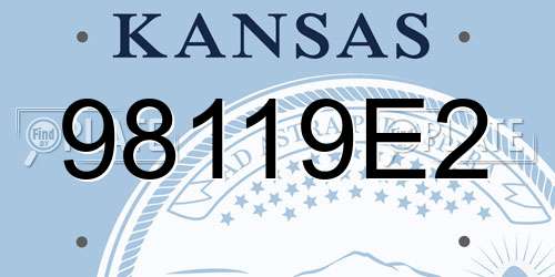 98119E2 Kansas License Plate