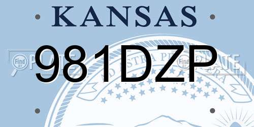 981DZP Kansas License Plate
