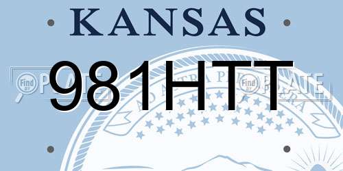981HTT Kansas License Plate