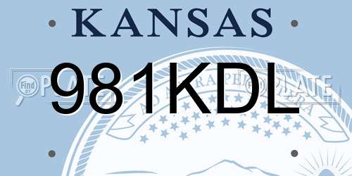 981KDL Kansas License Plate
