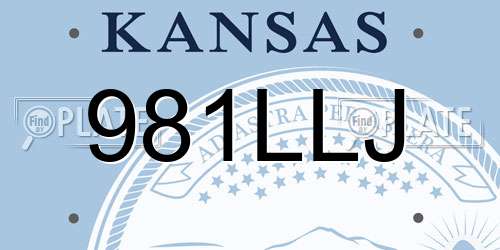 981LLJ Kansas License Plate