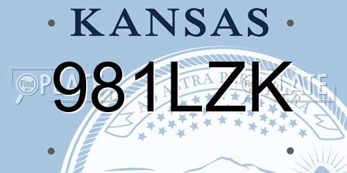 981LZK Kansas License Plate