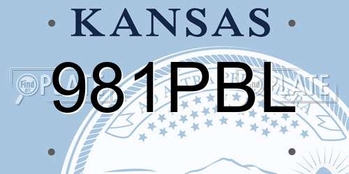 981PBL Kansas License Plate