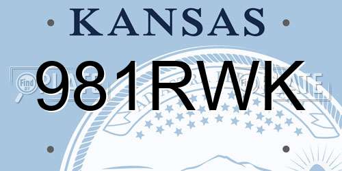 981RWK Kansas License Plate