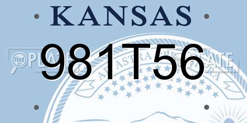 981T56 Kansas License Plate