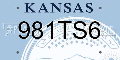 981TS6 Kansas License Plate