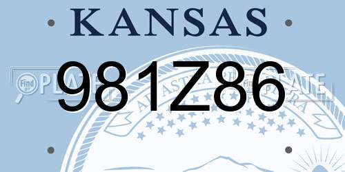 981Z86 Kansas License Plate