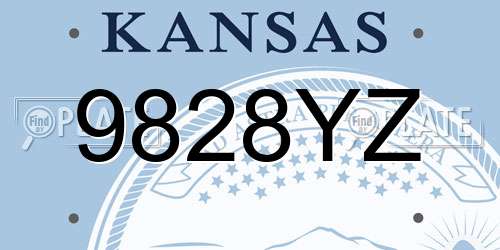 9828YZ Kansas License Plate