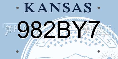 982BY7 Kansas License Plate