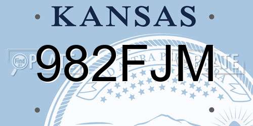 982FJM Kansas License Plate
