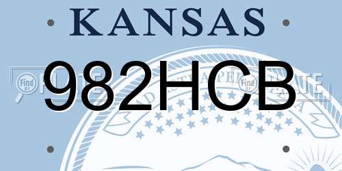 982HCB Kansas License Plate