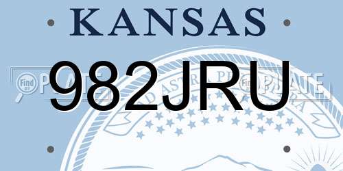 982JRU Kansas License Plate
