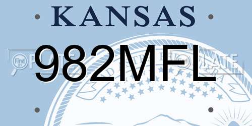 982MFL Kansas License Plate