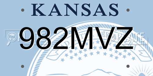 982MVZ Kansas License Plate