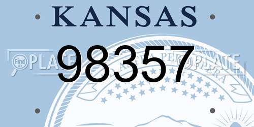98357 Kansas License Plate
