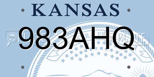 983AHQ Kansas License Plate