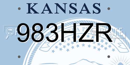 983HZR Kansas License Plate